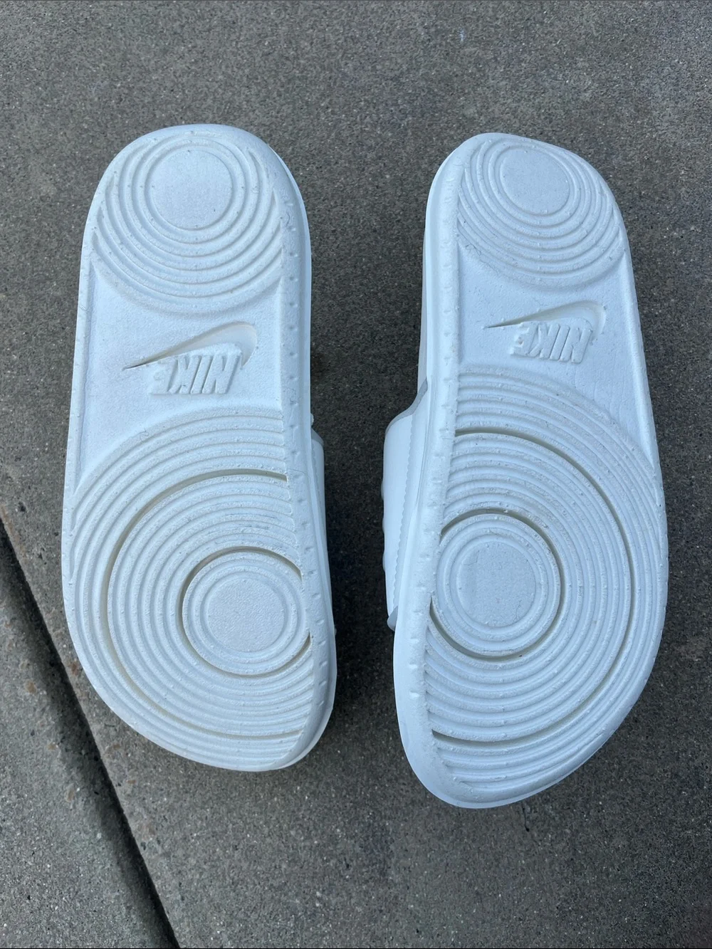 Nike White  Slide Sandals with Embossed Logo - Picture 2 of 8